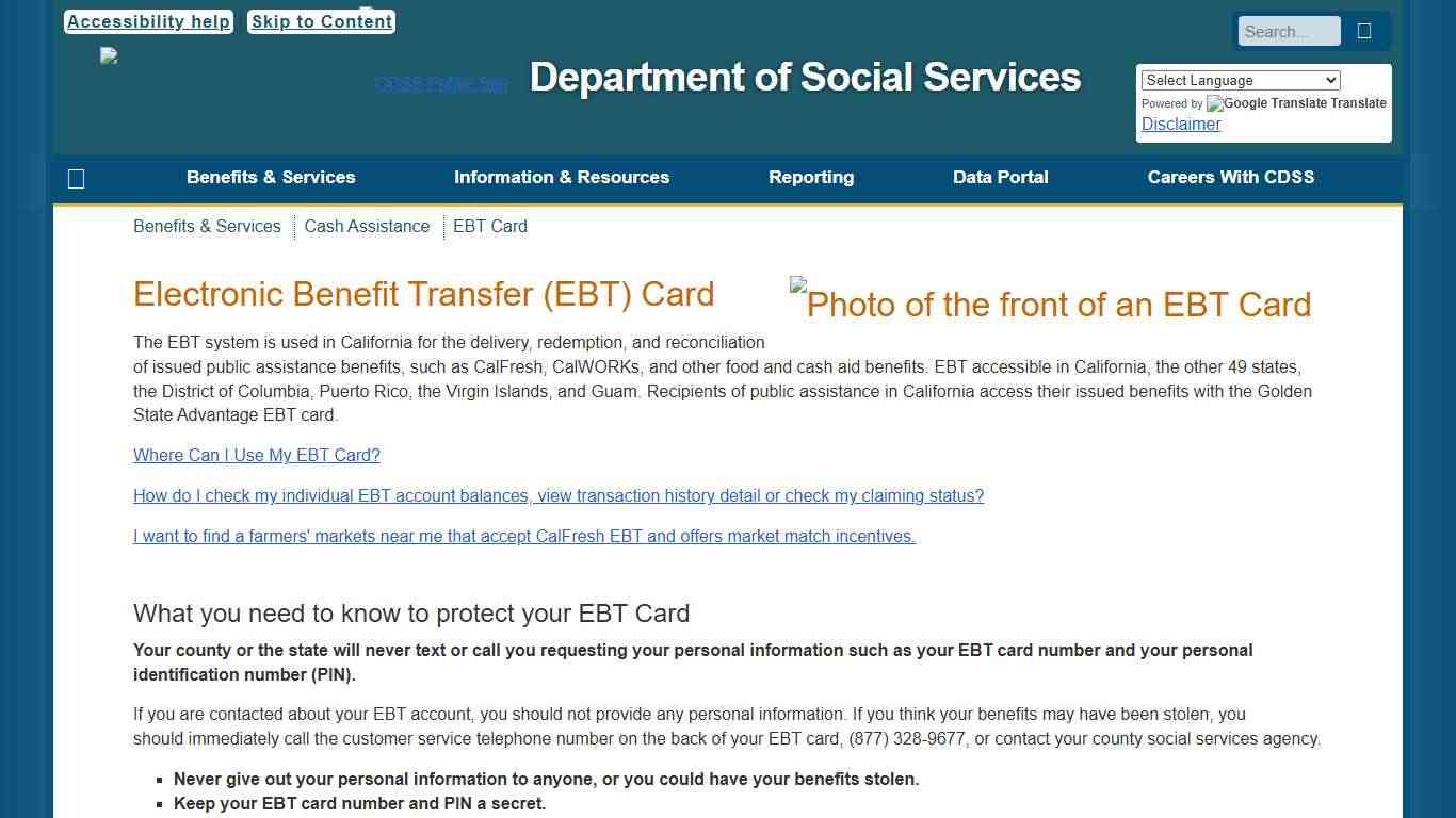 EBT Card